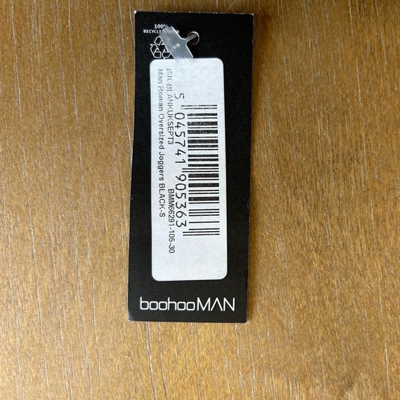 BooHooMAN Men's Roman Oversized Black Joggers NWT - Picture 2 of 9